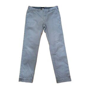 Ted Baker Pants Mens Chinos Flat Front 34 R Light Gray Cotton Stretch Inseam 31